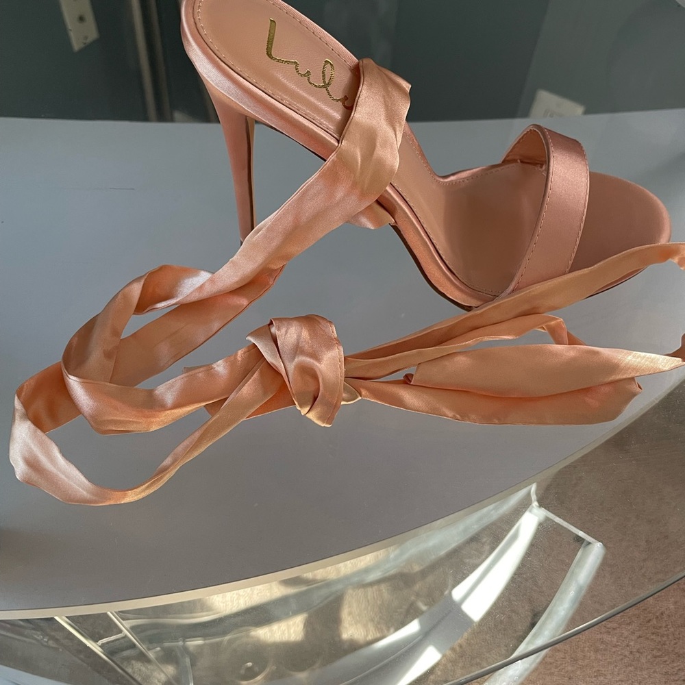 Satin heeled sandals